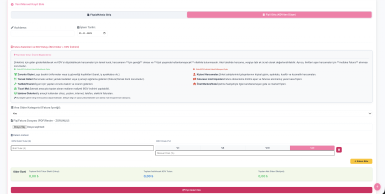 Fiş Saklama Görsel Ekleri
